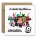 Kartka na 8 urodziny urodzinowa dla dzieci minecraft Creeper Z ŻYCZENIAMI