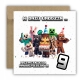 Kartka na 9 urodziny urodzinowa dla dzieci minecraft Creeper Z ŻYCZENIAMI