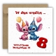 Kartka na 8 urodziny urodzinowa dla dzieci Lilo i Stich czapki Z ŻYCZENIAMI