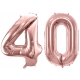 ZESTAW BALONY 40 URODZINY ROSE GOLD PERŁOWE 40 ROCZNICA ŚLUBU 100 CM