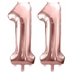 ZESTAW BALONY 11 URODZINY ROSE GOLD PERŁOWE 11 ROCZNICA ŚLUBU 100 CM