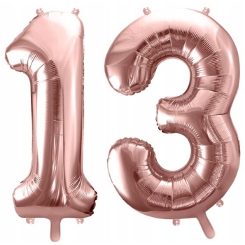 ZESTAW BALONY 13 URODZINY ROSE GOLD PERŁOWE 15 ROCZNICA ŚLUBU 100 CM
