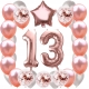 ZESTAW BALONY 13 URODZINY ROSE GOLD PERŁOWE 15 ROCZNICA ŚLUBU 100 CM