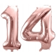 ZESTAW BALONY 14 URODZINY ROSE GOLD PERŁOWE 14 ROCZNICA ŚLUBU 100 CM