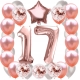 ZESTAW BALONY 17 URODZINY ROSE GOLD PERŁOWE 17 ROCZNICA ŚLUBU 100 CM