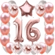 ZESTAW BALONY 16 URODZINY ROSE GOLD PERŁOWE 16 ROCZNICA ŚLUBU 100 CM
