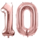 ZESTAW BALONY 10 URODZINY ROSE GOLD PERŁOWE 10 ROCZNICA ŚLUBU 100 CM