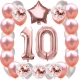 ZESTAW BALONY 10 URODZINY ROSE GOLD PERŁOWE 10 ROCZNICA ŚLUBU 100 CM