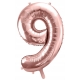 ZESTAW BALONY 9 URODZINY ROSE GOLD PERŁOWE 9 ROCZNICA ŚLUBU KURTYNA 100 CM