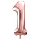 ZESTAW BALONY 1 URODZINY ROCZEK ROSE GOLD 1 ROCZNICA ŚLUBU KURTYNA 100 CM