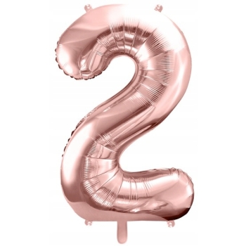 ZESTAW BALONY 2 URODZINY ROSE GOLD PERŁOWE 2 ROCZNICA ŚLUBU KURTYNA 100 CM