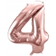 ZESTAW BALONY 4 URODZINY ROSE GOLD PERŁOWE 4 ROCZNICA ŚLUBU KURTYNA 100 CM