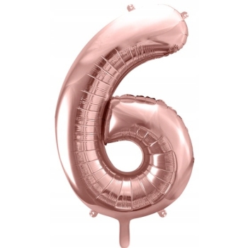 ZESTAW BALONY 6 URODZINY ROSE GOLD PERŁOWE 6 ROCZNICA ŚLUBU KURTYNA 100 CM