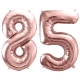 ZESTAW BALONY 85 URODZINY ROSE GOLD PERŁOWE URODZINOWY RÓŻOWE ZŁOTO 100 CM