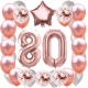 ZESTAW BALONY 80 URODZINY ROSE GOLD PERŁOWE URODZINOWY RÓŻOWE ZŁOTO 100 CM