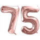 ZESTAW BALONY 75 URODZINY ROSE GOLD PERŁOWE URODZINOWY RÓŻOWE ZŁOTO 100 CM