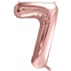 ZESTAW BALONY 7 URODZINY ROSE GOLD PERŁOWE 7 ROCZNICA ŚLUBU KURTYNA 100 CM