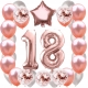 ZESTAW BALONY 18 URODZINY ROSE GOLD PERŁOWE 18 ROCZNICA ŚLUBU 100 CM