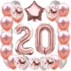 ZESTAW BALONY 20 URODZINY ROSE GOLD PERŁOWE 20 ROCZNICA ŚLUBU 100 CM