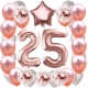 ZESTAW BALONY 25 URODZINY ROSE GOLD PERŁOWE 25 ROCZNICA ŚLUBU 100 CM