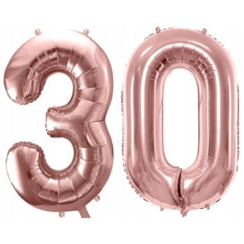 ZESTAW BALONY 30 URODZINY ROSE GOLD PERŁOWE 30 ROCZNICA ŚLUBU 100 CM