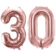 ZESTAW BALONY 30 URODZINY ROSE GOLD PERŁOWE 30 ROCZNICA ŚLUBU 100 CM