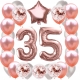ZESTAW BALONY 35 URODZINY ROSE GOLD PERŁOWE 35 ROCZNICA ŚLUBU 100 CM