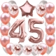 ZESTAW BALONY 45 URODZINY ROSE GOLD PERŁOWE 45 ROCZNICA ŚLUBU 100 CM
