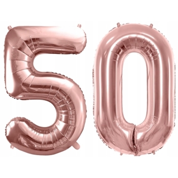 ZESTAW BALONY 50 URODZINY ROSE GOLD PERŁOWE 50 ROCZNICA ŚLUBU 100 CM