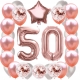 ZESTAW BALONY 50 URODZINY ROSE GOLD PERŁOWE 50 ROCZNICA ŚLUBU 100 CM