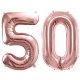 ZESTAW BALONY 50 URODZINY ROSE GOLD PERŁOWE 50 ROCZNICA ŚLUBU 100 CM