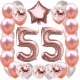 ZESTAW BALONY 55 URODZINY ROSE GOLD PERŁOWE 55 ROCZNICA ŚLUBU 100 CM