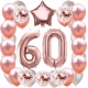 ZESTAW BALONY 60 URODZINY ROSE GOLD PERŁOWE 60 ROCZNICA ŚLUBU 100 CM