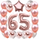 ZESTAW BALONY 65 URODZINY ROSE GOLD PERŁOWE 65 ROCZNICA ŚLUBU 100 CM