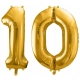 ZESTAW BALONY 10 URODZINY ZŁOTY 10 ROCZNICA ŚLUBU ZŁOTA CZARNY 100 CM