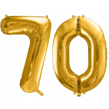 ZESTAW BALONY 70 URODZINY ZŁOTY 70 ROCZNICA ŚLUBU ZŁOTA CZARNY 100 CM