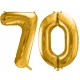 ZESTAW BALONY 70 URODZINY ZŁOTY 70 ROCZNICA ŚLUBU ZŁOTA CZARNY 100 CM
