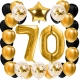 ZESTAW BALONY 70 URODZINY ZŁOTY 70 ROCZNICA ŚLUBU ZŁOTA CZARNY 100 CM