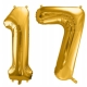 ZESTAW BALONY 17 URODZINY ZŁOTY 17 ROCZNICA ŚLUBU ZŁOTA CZARNY 100 CM