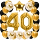 ZESTAW BALONY 40 URODZINY ZŁOTY 40 ROCZNICA ŚLUBU ZŁOTA CZARNY 100 CM