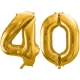 ZESTAW BALONY 40 URODZINY ZŁOTY 40 ROCZNICA ŚLUBU ZŁOTA CZARNY 100 CM