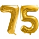 ZESTAW BALONY 75 URODZINY ZŁOTY 75 ROCZNICA ŚLUBU ZŁOTA CZARNY 100 CM