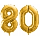 ZESTAW BALONY 80 URODZINY ZŁOTY 80 ROCZNICA ŚLUBU ZŁOTA CZARNY 100 CM