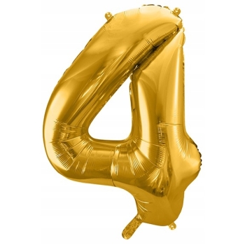 ZESTAW BALONY 4 URODZINY ZŁOTY CZARNY 4 ROCZNICA ŚLUBU KURTYNA 100 CM