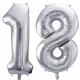 ZESTAW BALONY 18 URODZINY SREBRNY 18 ROCZNICA ŚLUBU NIEBIESKI 100 CM