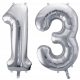 ZESTAW BALONY 13 URODZINY SREBRNY 13 ROCZNICA ŚLUBU NIEBIESKI 100 CM