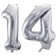 ZESTAW BALONY 14 URODZINY SREBRNY 14 ROCZNICA ŚLUBU NIEBIESKI 100 CM