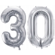 ZESTAW BALONY 30 URODZINY SREBRNY 30 ROCZNICA ŚLUBU NIEBIESKI 100 CM