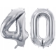 ZESTAW BALONY 40 URODZINY SREBRNY 40 ROCZNICA ŚLUBU NIEBIESKI 100 CM