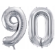 ZESTAW BALONY 90 URODZINY SREBRNY 90 ROCZNICA ŚLUBU NIEBIESKI 100 CM